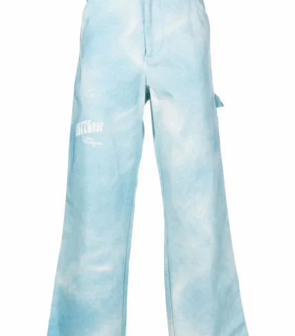 MSFTSrep acid-wash flared trousers