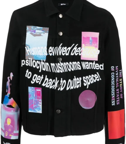 MSFTSrep graphic-print denim jacket